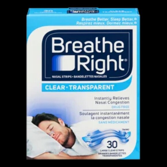 Breathe Right Nasal Strips Clear (30 Lrg) - Picture 1 of 1